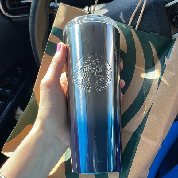 🌟 NEW RELEASE! Starbucks Ombré Blue Silver Cold Cup 16 oz. - Picture 1 of 4